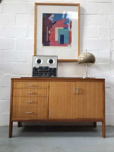 1970s Retro Industrial Oak Chest of Drawers / Sideboard Military MOD