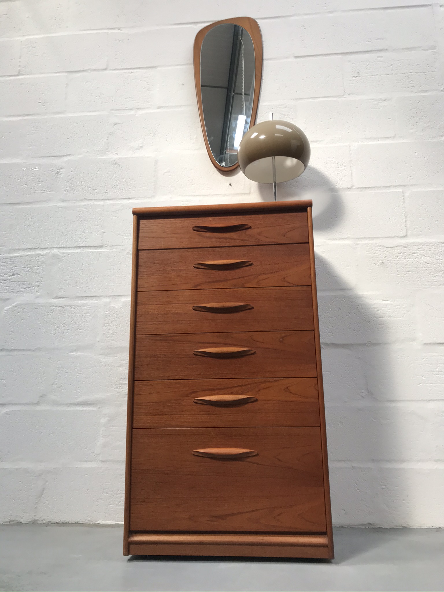 Austinsuite Vintage Teak Danish Style Tallboy on Castors