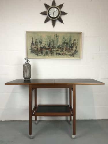 Mid Century 1950s / 1960s Two Tier Vintage Cocktail Trolley Bar by Nathan