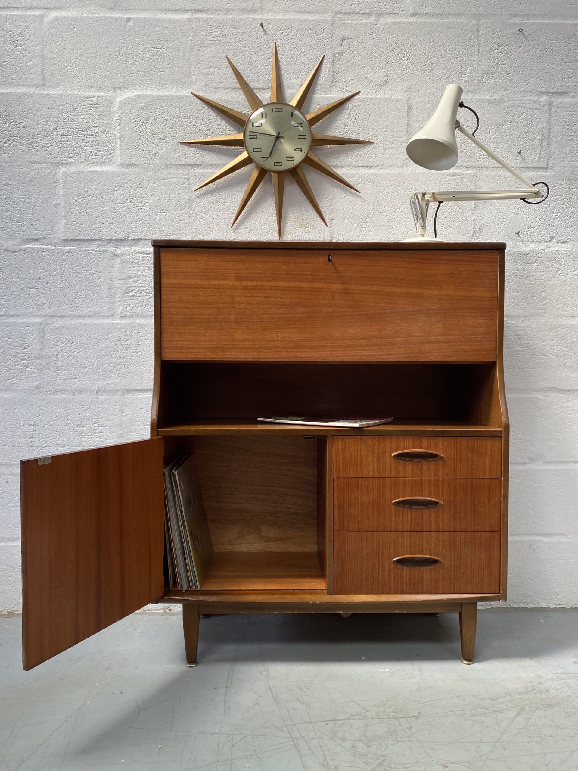 Mid Century JENTIQUE Bureau Desk Drawers Vintage Pavement Vintage