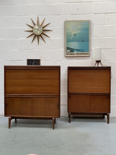 Vintage 1960s Teak Drinks Cabinet & Bureau by Robert Heritage for Beaver Tapley 