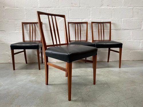 4 x Vintage Retro Teak Dining Chairs by Gordon Russell of Broadway