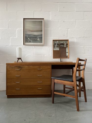 Retro Papworth Industry / Ex Mod Teak Dressing Table / Desk 1970s