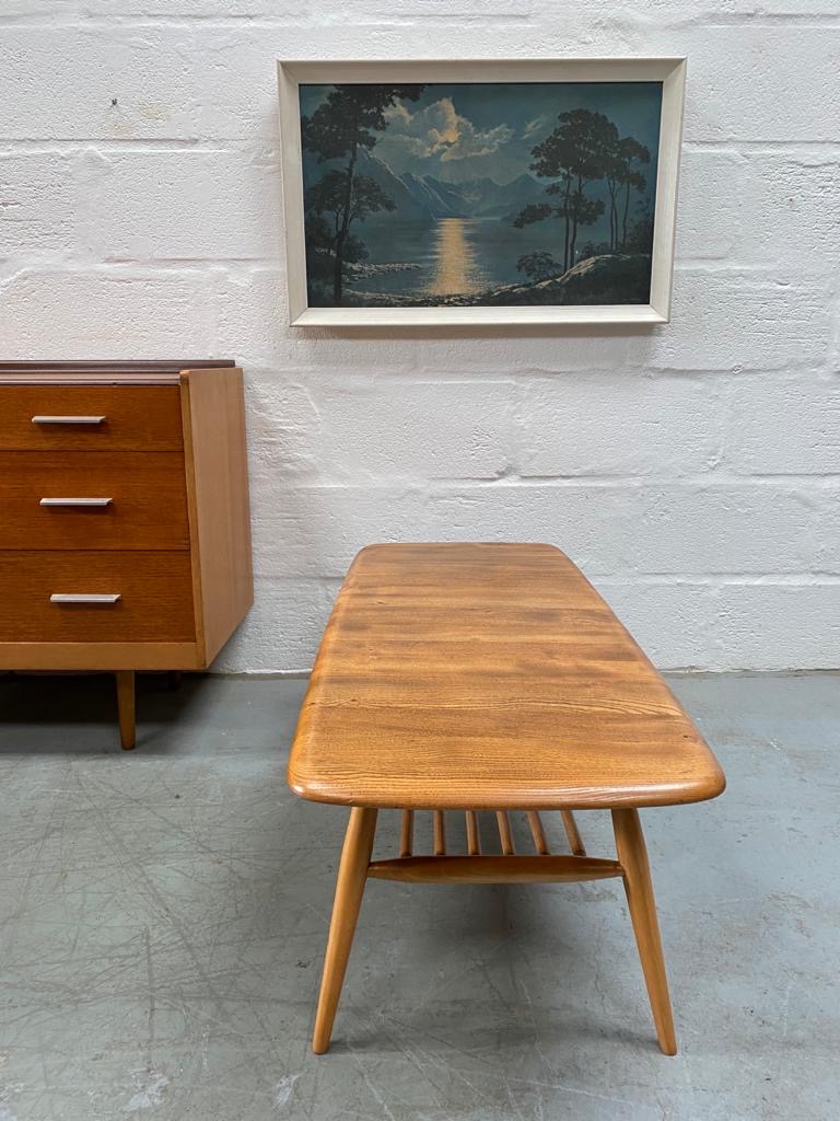 Vintage Mid Century Blonde ERCOL Occasional Coffee Table with Magazine ...