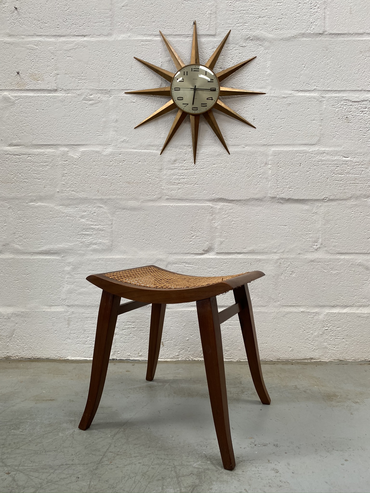 Vintage Mid Century Teak Danish Inspired Bergere Foot Stool