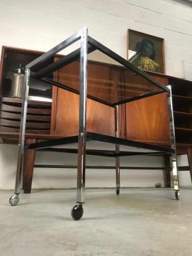 Vintage MDA Chrome Drinks Trolley 1970s