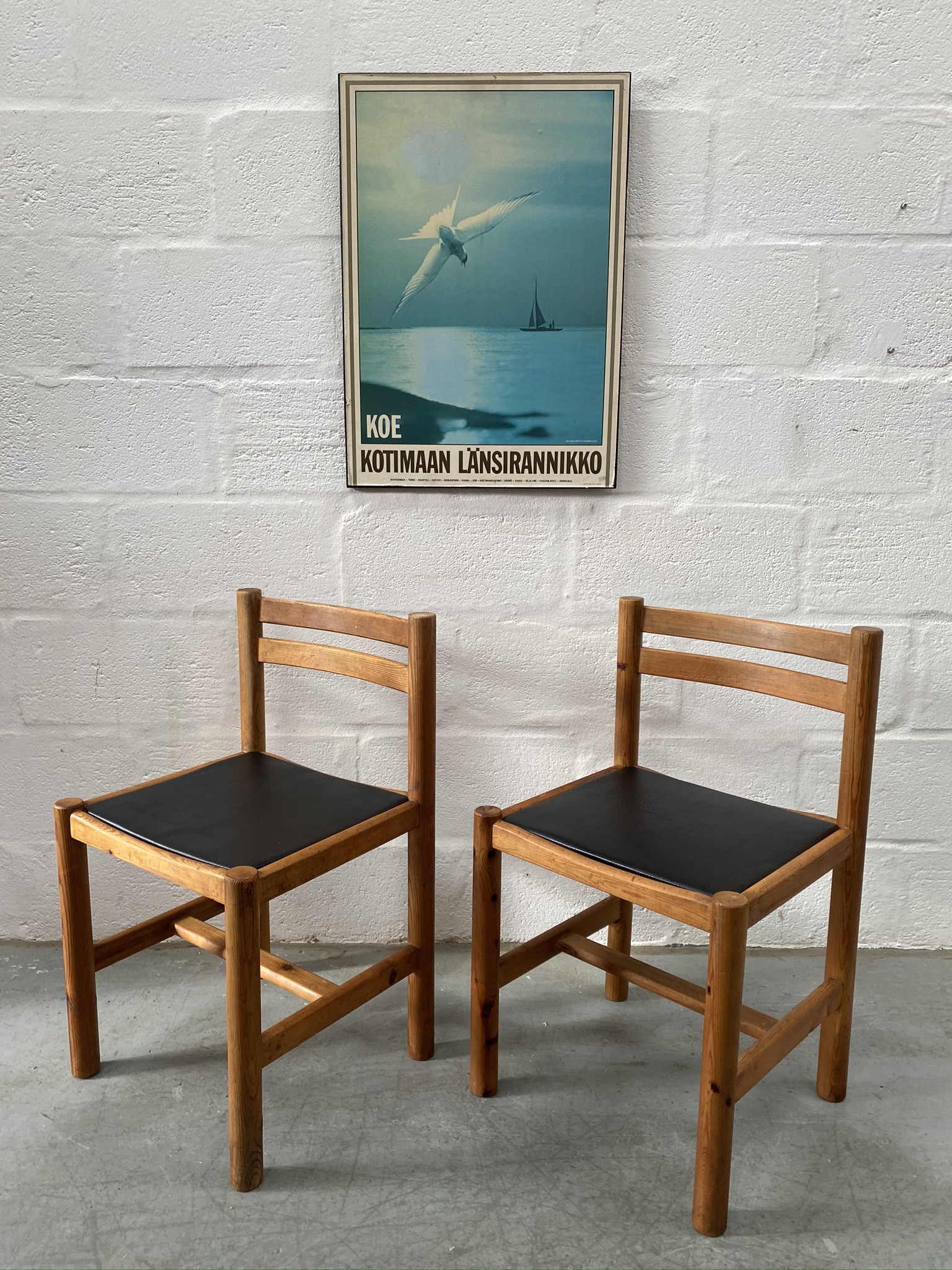 Vintage Retro Late 20th Century Habitat 6 X Pine Dining Chairs   IMG 1911 