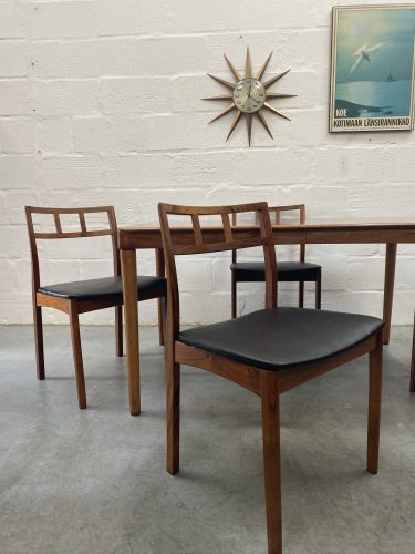 Danish Mid Century HW Klein for Bramin Dining Table & 4 Chairs