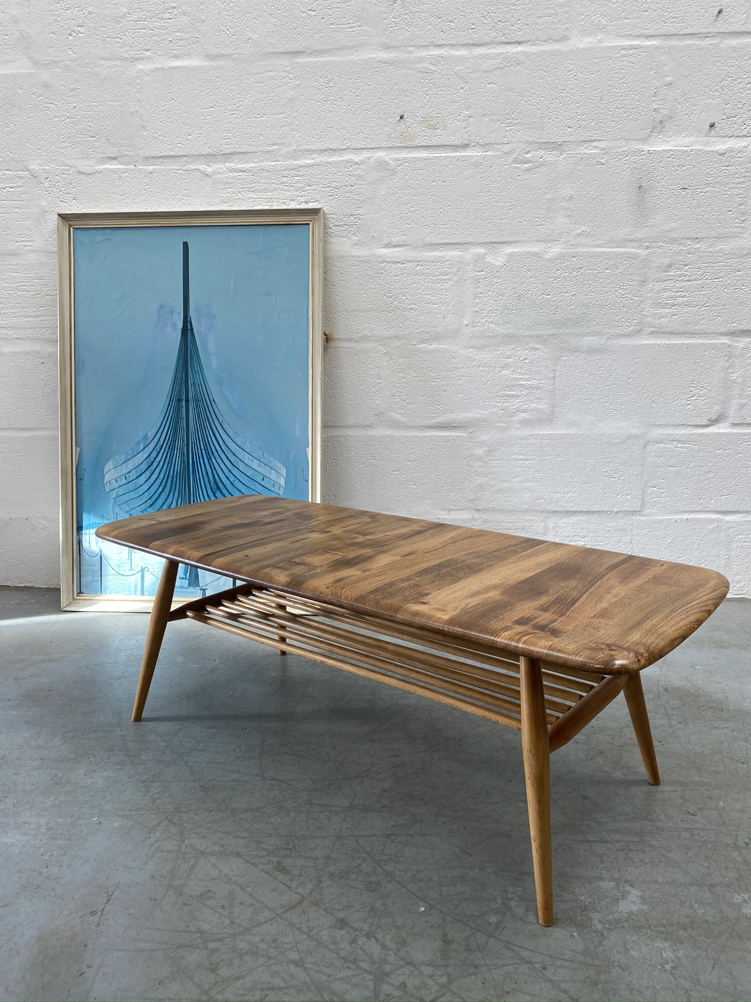 Vintage Mid Century ERCOL Occasional Coffee Table with Magazine Rack 