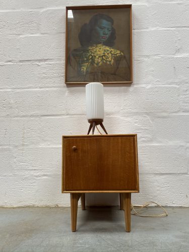 Vintage Mid Century Modern Single Bedside Cabinet / Lamp Side Table