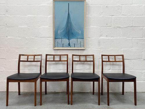 Danish Mid Century Johannes Andersen / Moller Style Dining Chairs x 4