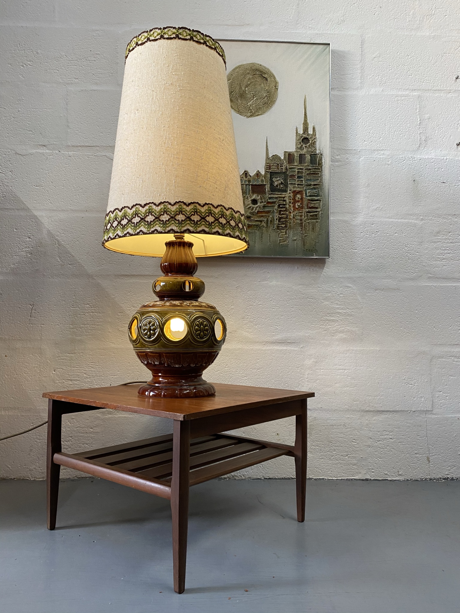 Retro Vintage Square Teak Two Tier Coffee / Side Table