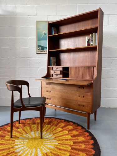 Mid Century Danish Secretaire By Johannes Sorth For Bornholms Møbelfabrik 1960s Vintage