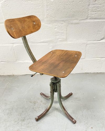 1930s Vintage industrial French Machinist Swivel Stool