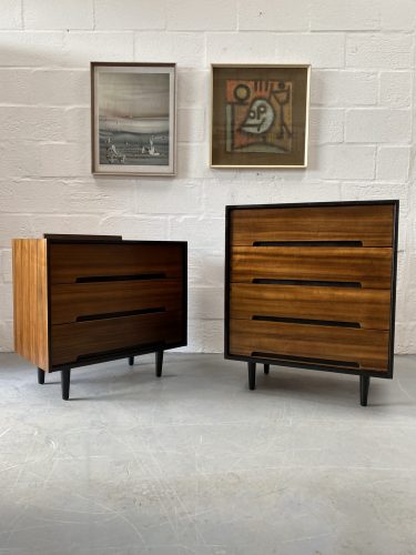 Pair of 1950s Mid Century Walnut 'C' Range Chest of Drawers for Stag