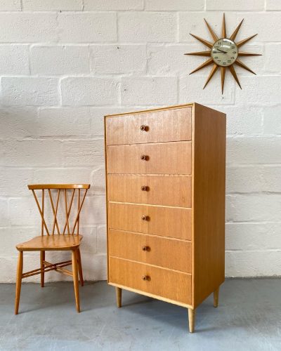 Mid Century 1960s Meredew Tallboy / Chest of Drawers 