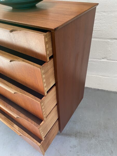 Chest of 5 Drawers in Teak by Beeanese, 1960s