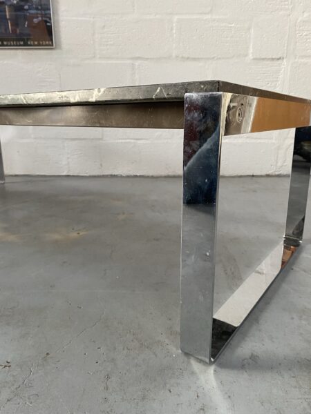 Retro Vintage Italian Marble and Chrome Coffee Table