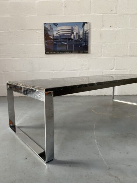 Retro Vintage Italian Marble and Chrome Coffee Table