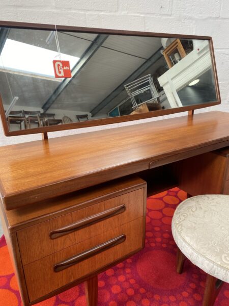 Mid Century G Plan 'Fresco' Floating Top Dressing Table with Mirror & Matching Stool