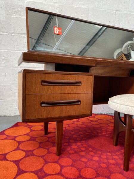 Mid Century G Plan 'Fresco' Floating Top Dressing Table with Mirror & Matching Stool