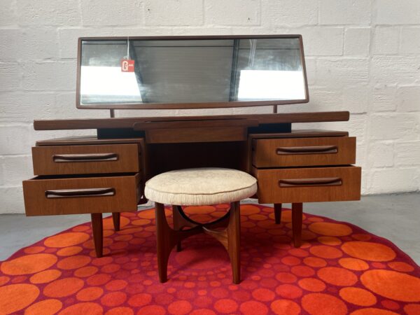 Mid Century G Plan 'Fresco' Floating Top Dressing Table with Mirror & Matching Stool