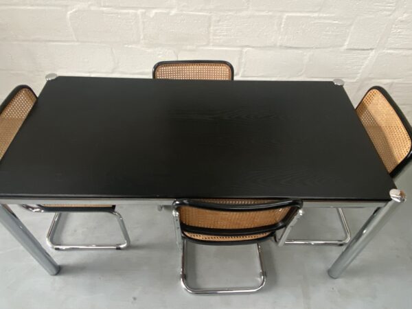 1980s 4 x Marcel Breuer Cesca Bauhaus Style Chrome / Weave Dining Chairs & Table