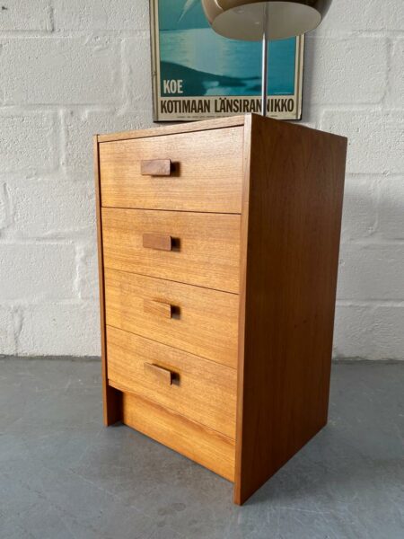 Vintage 1960's White & Newton Teak Chest Of 4 Drawers Mid Century