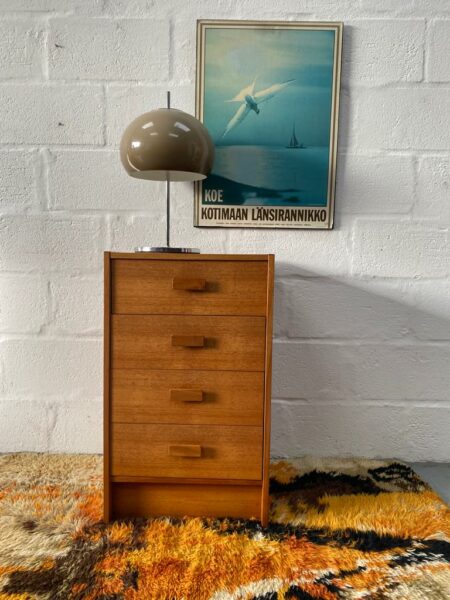 Vintage 1960's Elliott’s of Newbury Teak Chest Of 4 Drawers Mid Century