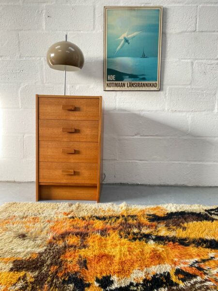 Vintage 1960's Elliott’s of Newbury Teak Chest Of 4 Drawers Mid Century