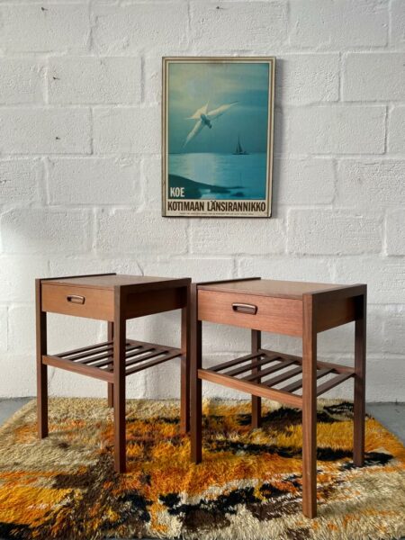 Pair of Vintage Side Tables / Bedside Tables By Myer 1960s