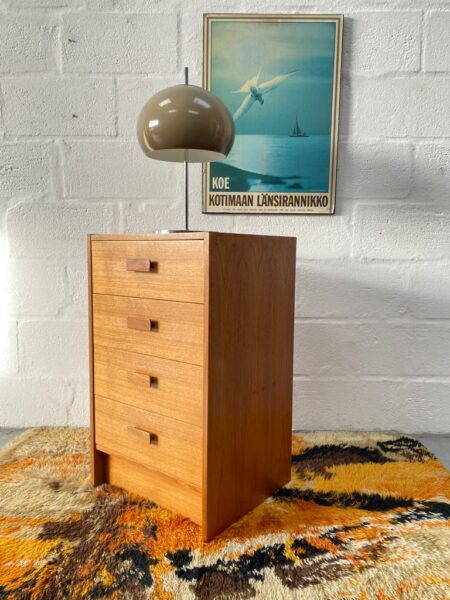 Vintage 1960's Elliott’s of Newbury Teak Chest Of 4 Drawers Mid Century