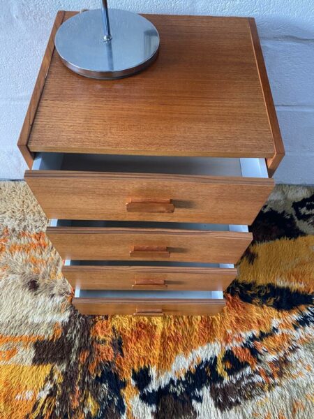 Vintage 1960's Elliott’s of Newbury Teak Chest Of 4 Drawers Mid Century