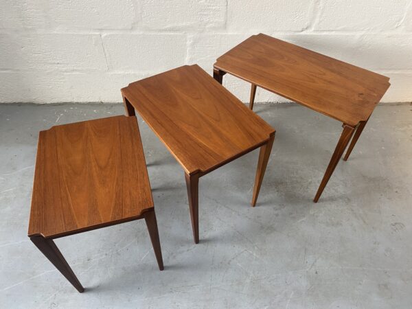 Vintage Richard Hornby Solid Afromosia Nesting Tables, 1950s