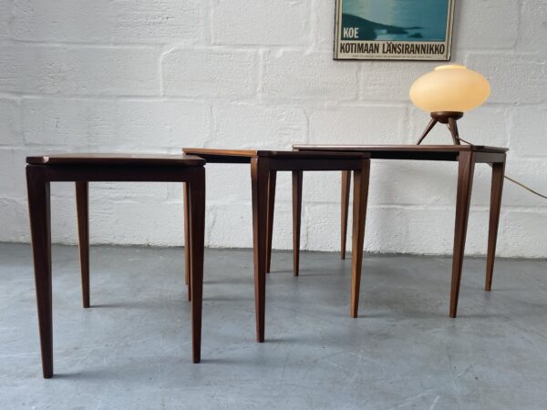 Vintage Richard Hornby Solid Afromosia Nesting Tables, 1950s