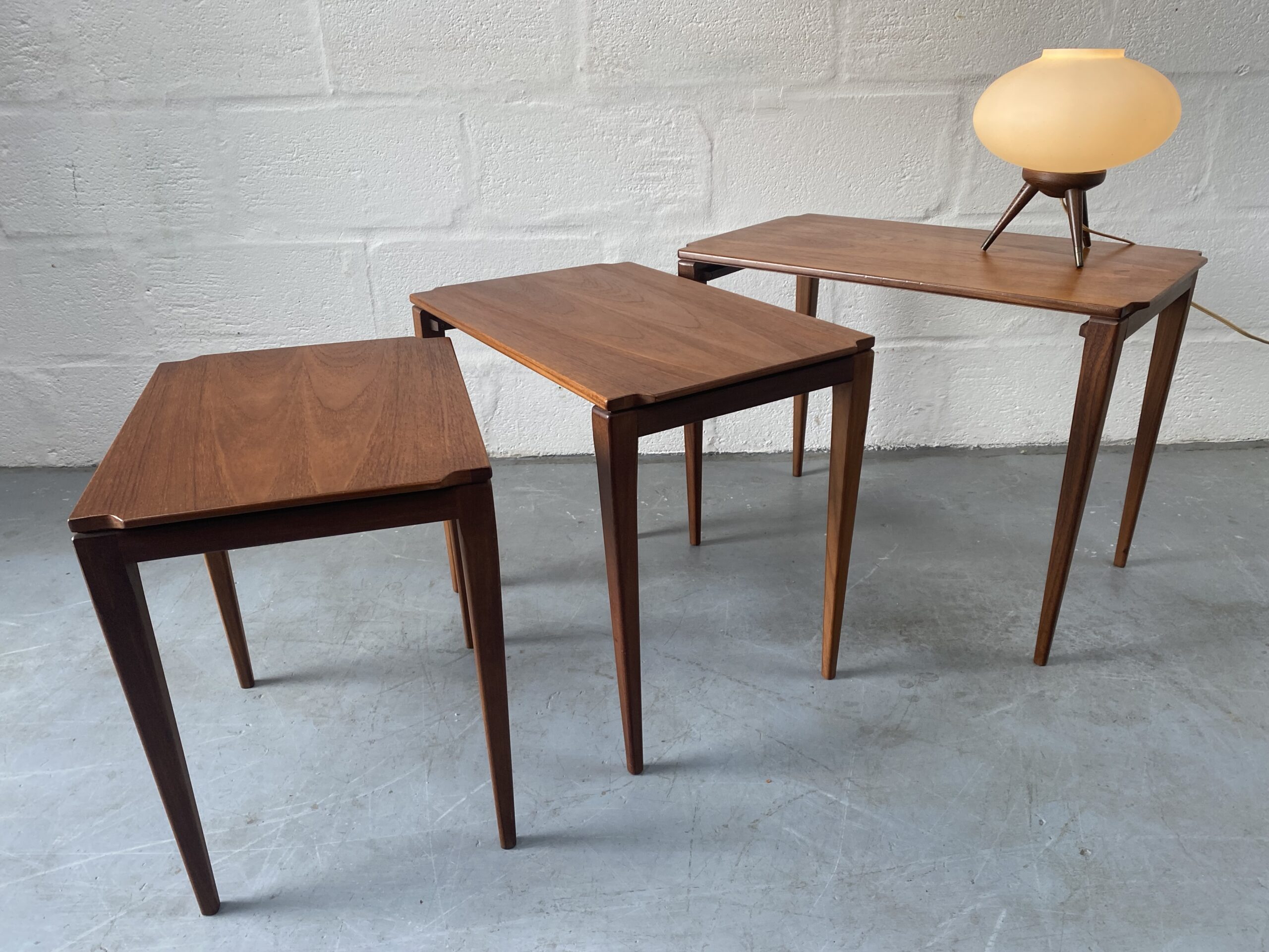 Vintage Richard Hornby Solid Afromosia Nesting Tables, 1950s