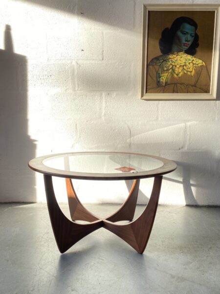 Vintage Teak Glass Circular Coffee Table by V.B. Wilkins for G Plan