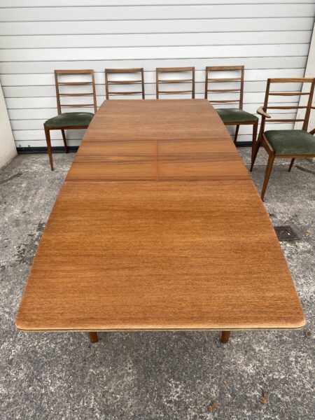 Mid Century Mcintosh Dining Table and 6 Chairs