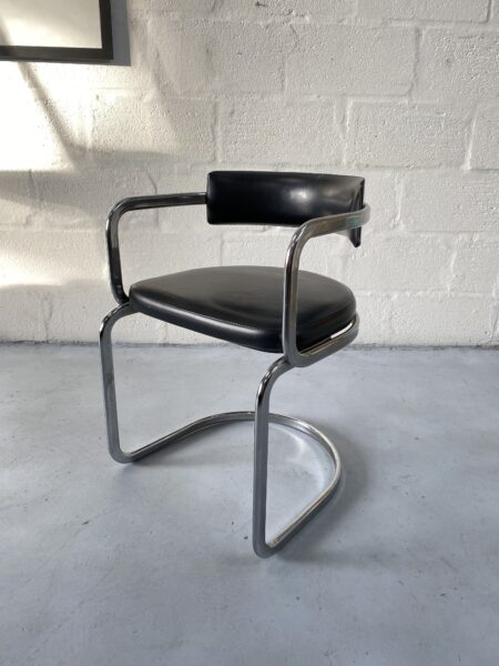 Art Deco Style Chrome Office Dining Cantilever Chair Bauhaus 