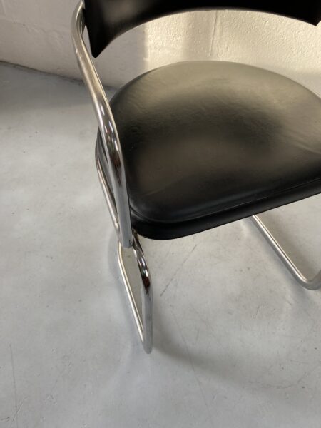 Art Deco Style Chrome Office Dining Cantilever Chair Bauhaus 