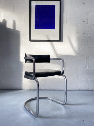 Art Deco Style Chrome Office Dining Cantilever Chair Bauhaus 