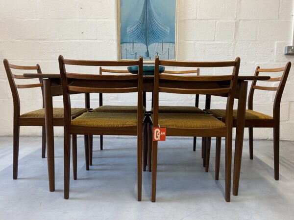 Mid Century Vintage G Plan Dining Table and Six Chairs