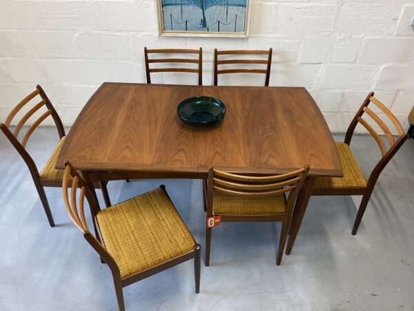 Mid Century Vintage G Plan Dining Table and Six Chairs