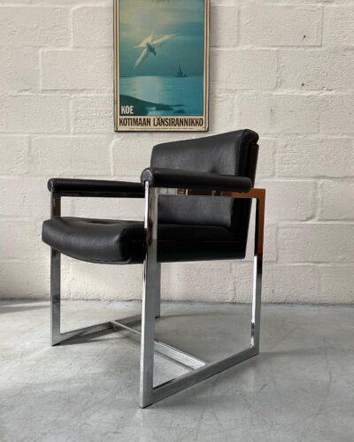 Rare Chrome & Bent Ply Lounge Chair by Eglin, 1970s