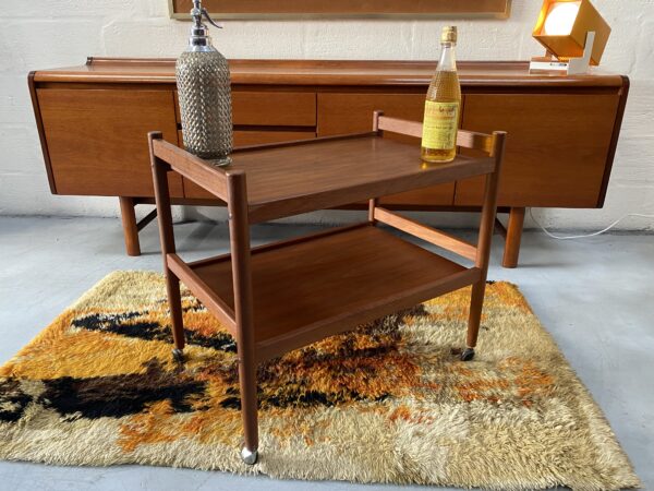 Mid Century Danish Teak Trolley Vintage Drinks Trolley Bar Cart 1960’s
