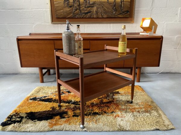 Mid Century Danish Teak Trolley Vintage Drinks Trolley Bar Cart 1960’s