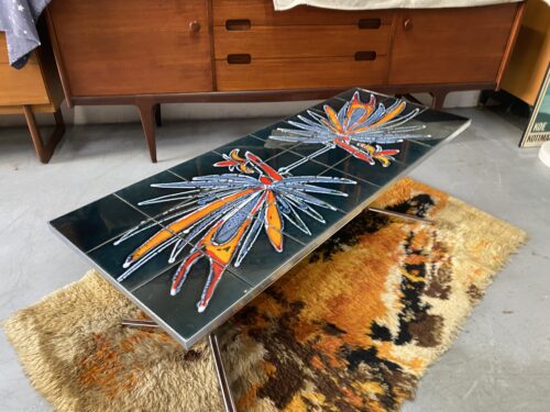 Chrome and Tile Top Coffee Table by Adri, 1960s