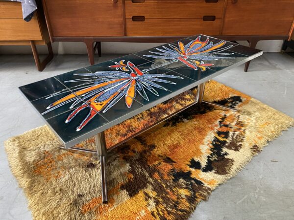 Chrome and Tile Top Coffee Table by Adri, 1960s