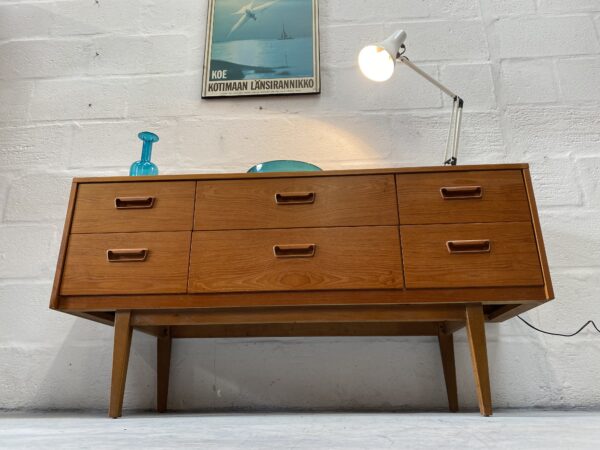 Mid Century Vintage Teak Bank of Drawers / Small Sideboard