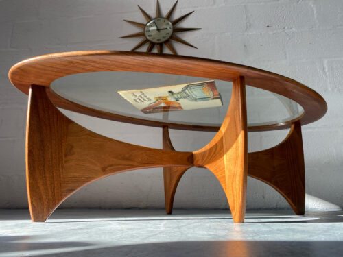 Mid Century Glass Oval 'Fresco' Coffee Table for G Plan 